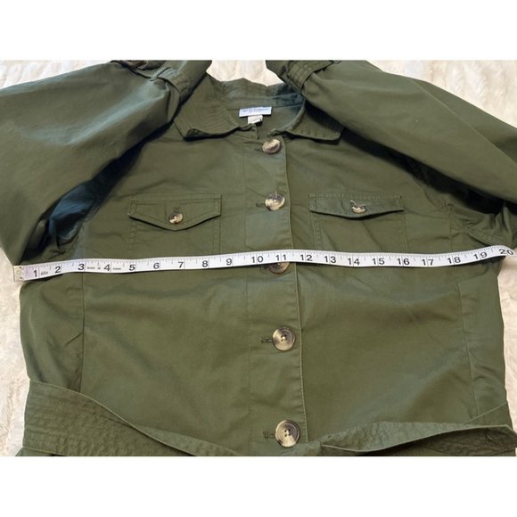 Isaac Mizrahi for Target Single-Breasted Tie Jacket Cotton Blend Women's Size L - Picture 7 of 14